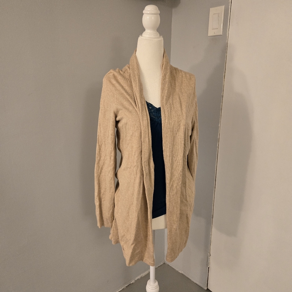 J Mclaughlin Beige Medium Open Cardigan -no Tank